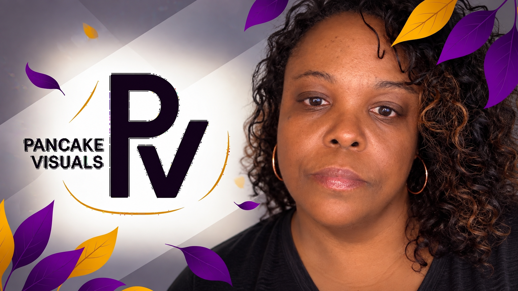 Daina O'Neal with the Pancake Visuals logo